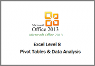 Excel 2013 - Level 8 - Pivot Tables and Data Analysis